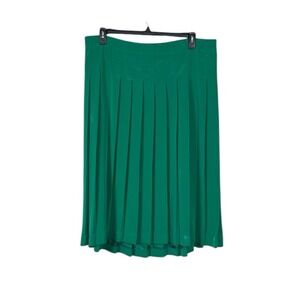 Vintage Susan Bristol Pleated Kelly Green Midi Skirt Medium Preppy Twee Academia